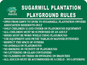 SugarMill Plantation Playground Rules